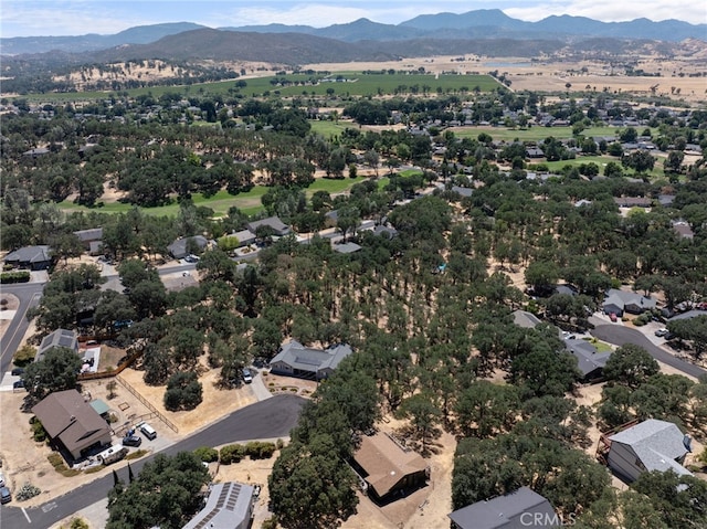 aerial view with a mountain view