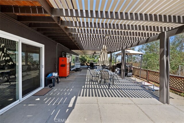 view of patio with a pergola