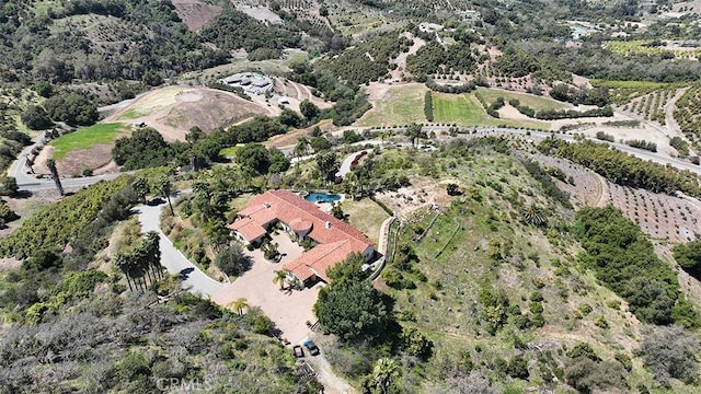 bird's eye view with a rural view