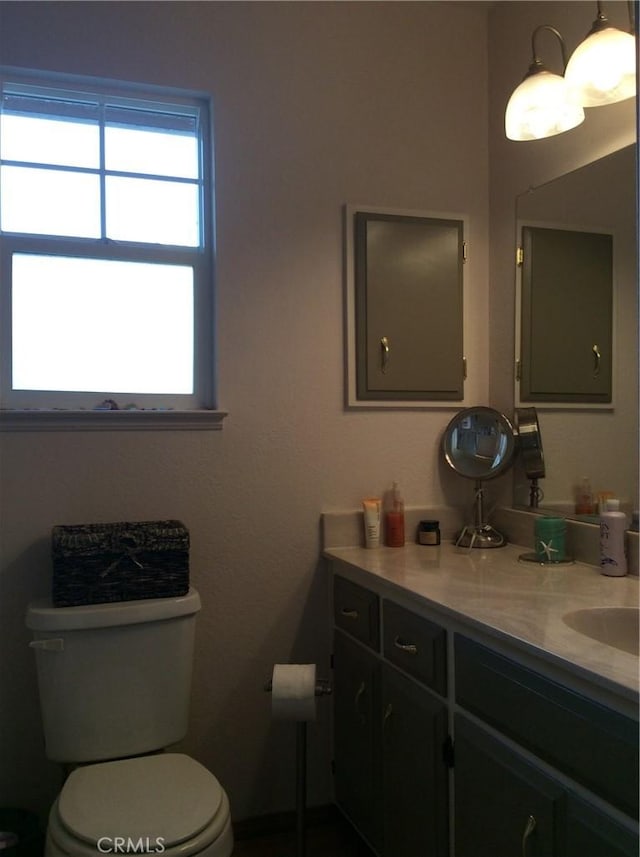 bathroom with vanity and toilet