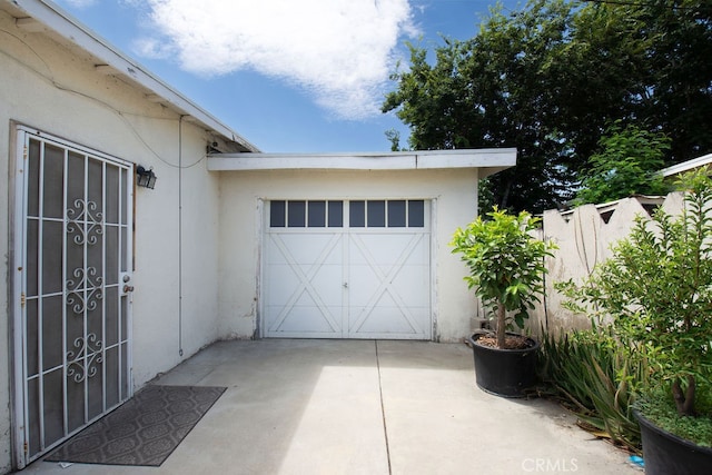 view of garage