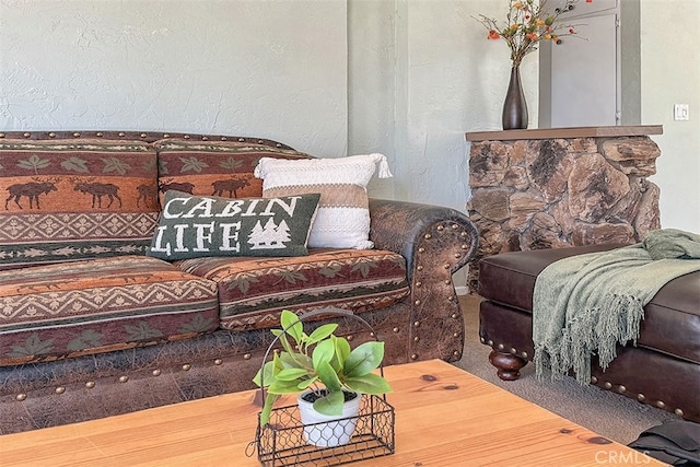 living room with wood-type flooring