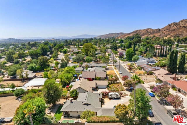 bird's eye view featuring a mountain view