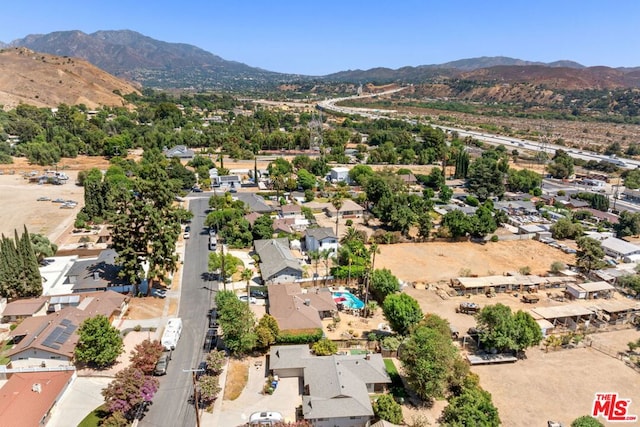 aerial view with a mountain view