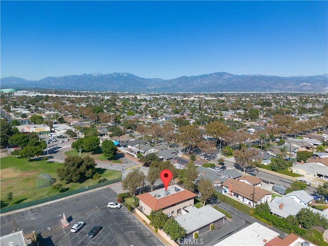 aerial view featuring a mountain view