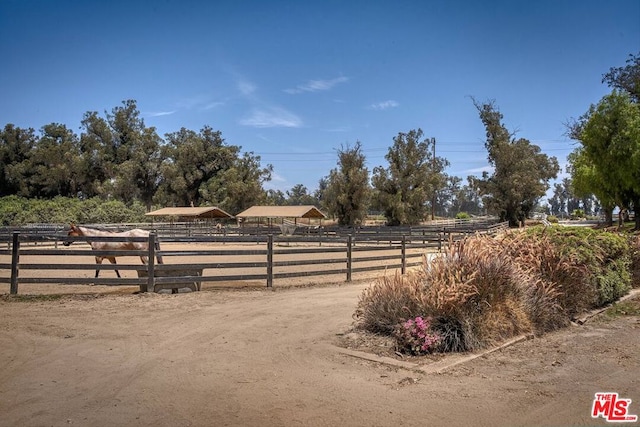 view of yard featuring a rural view