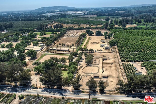 aerial view featuring a rural view