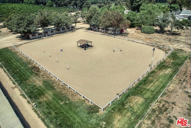 aerial view featuring a rural view