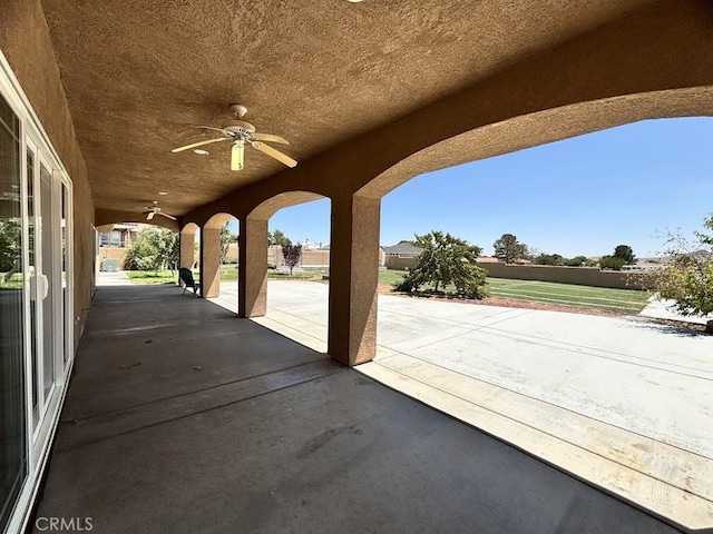 view of patio / terrace with ceiling fan