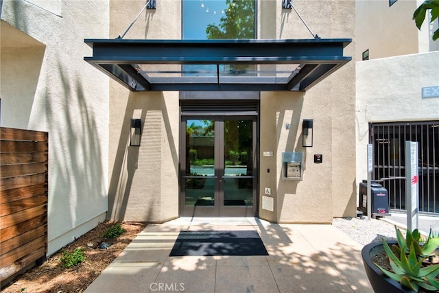 entrance to property with french doors