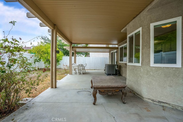 view of patio / terrace featuring central air condition unit