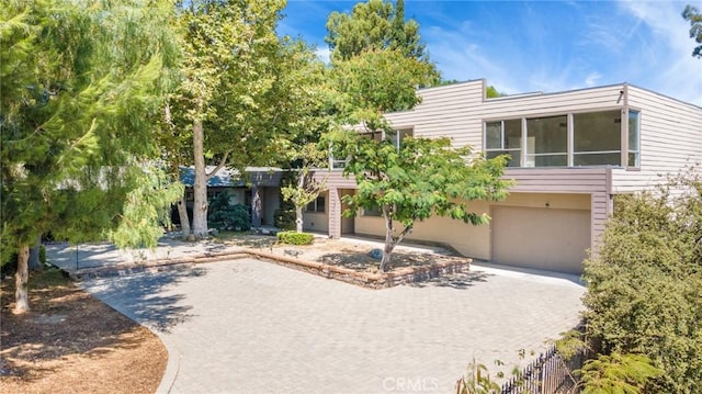 view of front of house with a garage