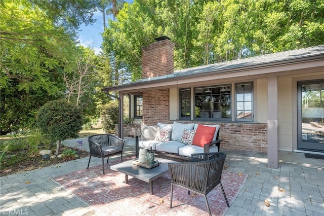 view of patio / terrace featuring an outdoor living space