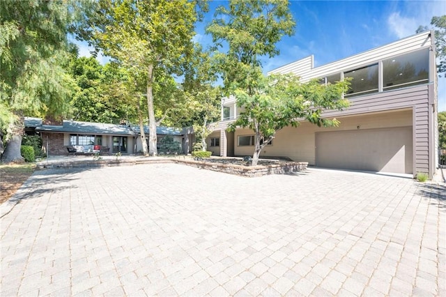 view of front of house with a garage