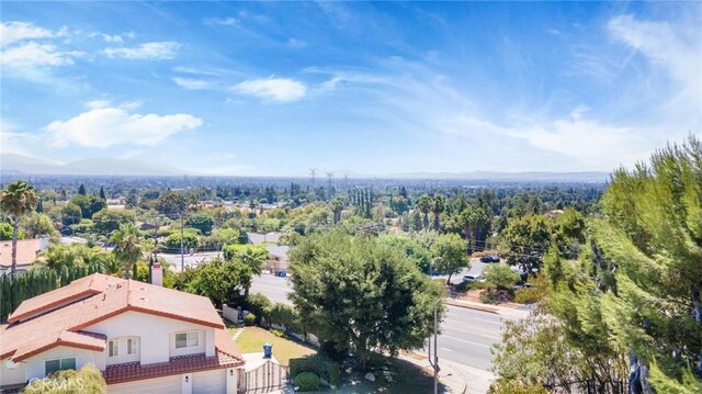 drone / aerial view with a mountain view