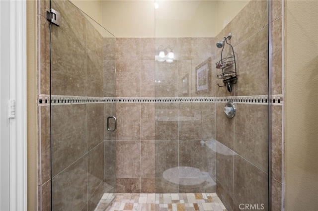 bathroom featuring walk in shower