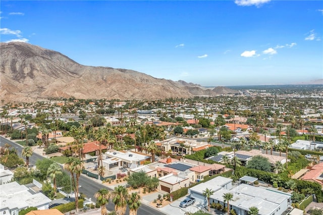 bird's eye view with a mountain view