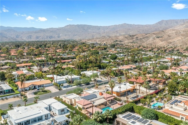 aerial view with a mountain view