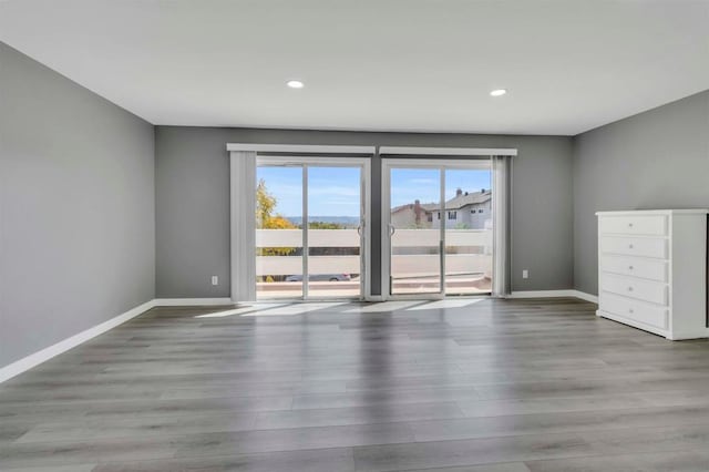 interior space with hardwood / wood-style floors