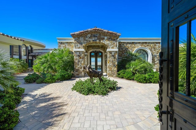 view of front of home with french doors