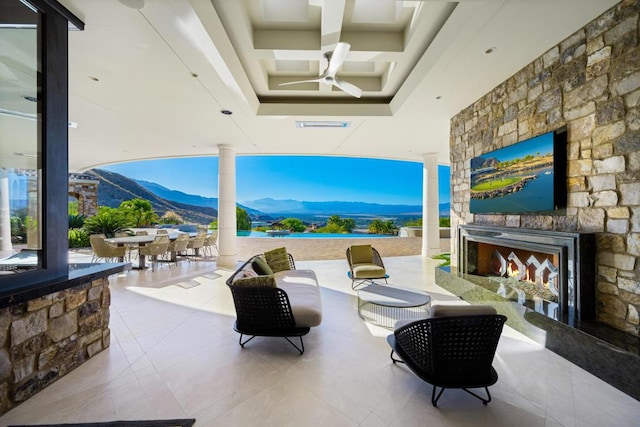 view of patio / terrace with ceiling fan