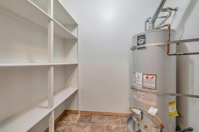 utility room with strapped water heater