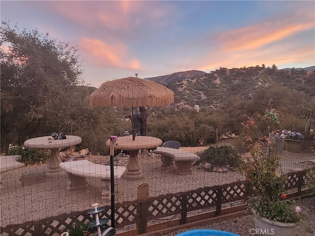 3131 Whispering Pines Rd, Wrightwood, CA 92397 - view of patio / terrace featuring a mountain view