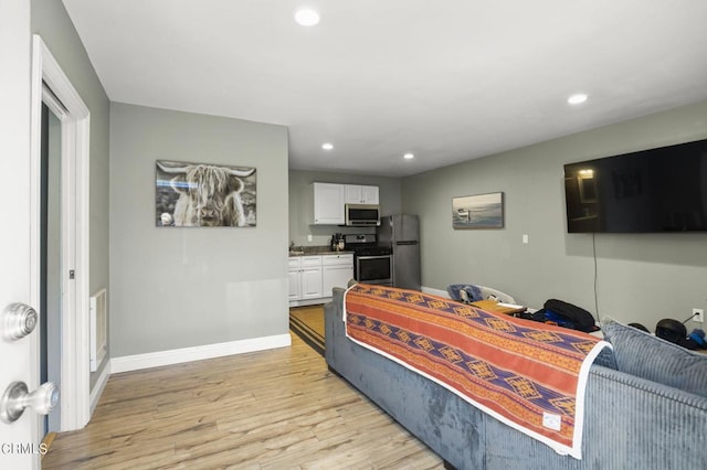 living room featuring light hardwood / wood-style flooring