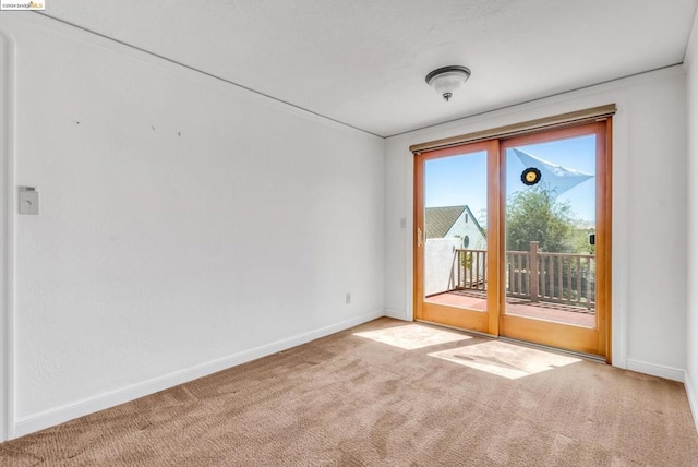 empty room featuring light colored carpet