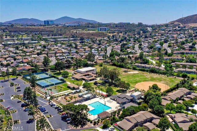 aerial view featuring a mountain view