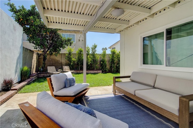 view of patio / terrace with an outdoor living space