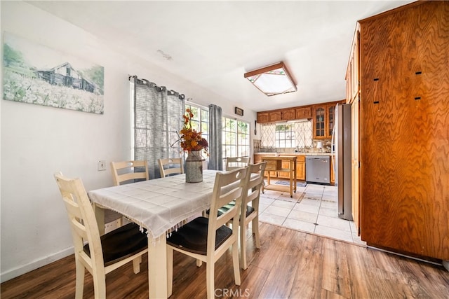 dining area featuring light hardwood / wood-style floors