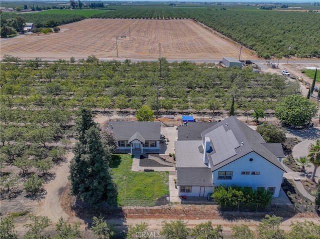 birds eye view of property featuring a rural view