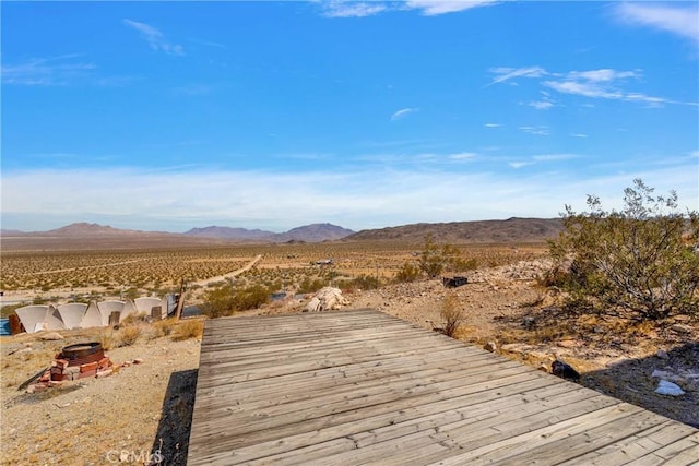 exterior space featuring a mountain view