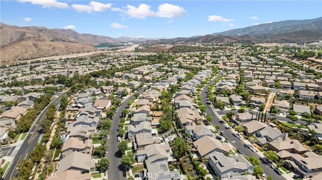 aerial view with a mountain view