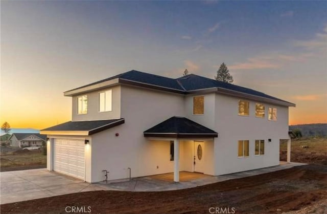 view of front of house with a garage