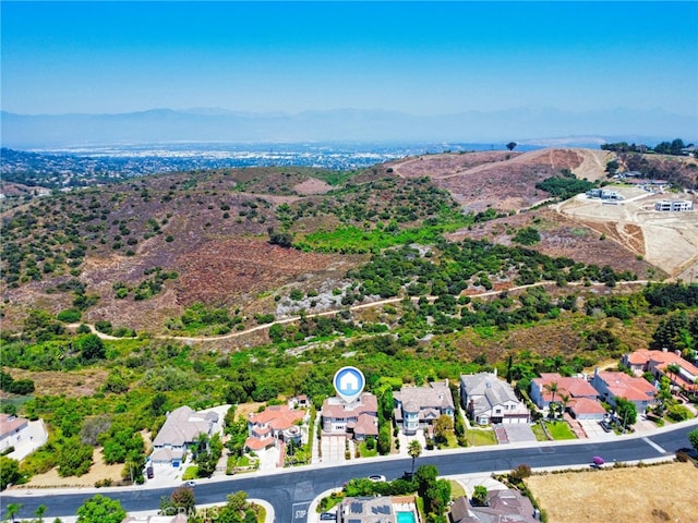 drone / aerial view with a mountain view