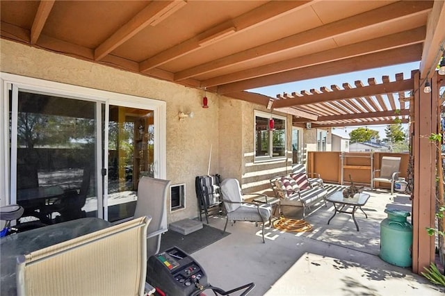 view of patio with a pergola