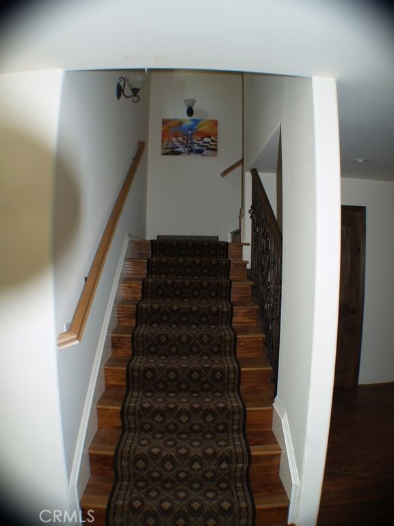7003 Pioneer Dr, Grizzly Flats, CA 95636 - stairway with hardwood / wood-style floors