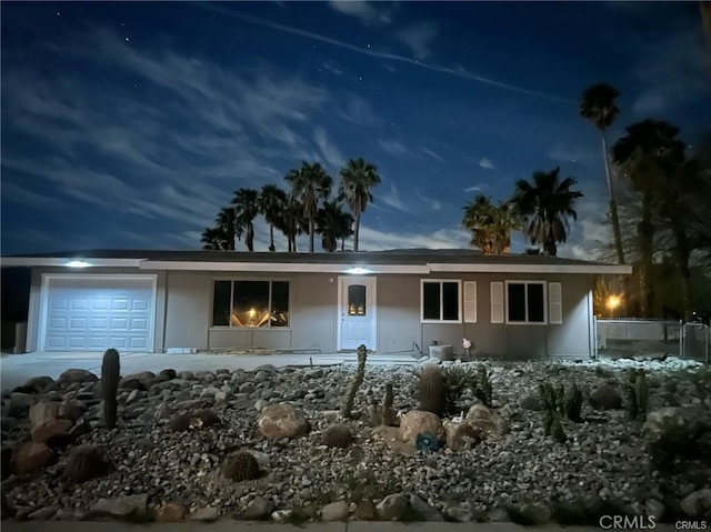 view of front of home featuring a garage