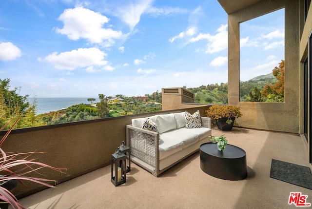 balcony with a water view