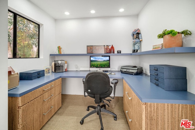 office space with built in desk