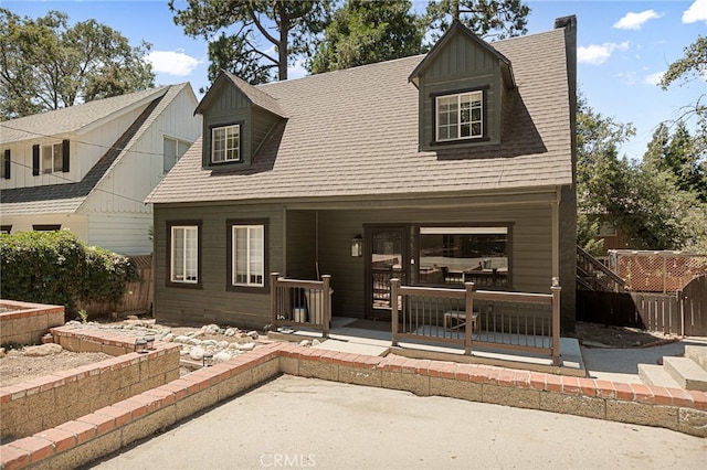 view of front of home with a patio area