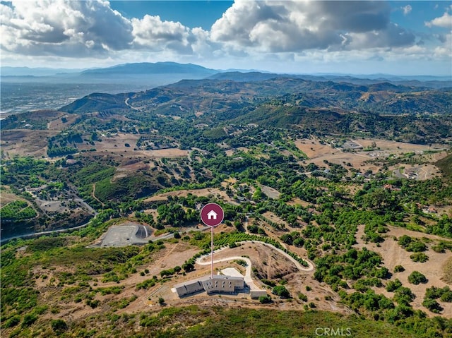 drone / aerial view with a mountain view