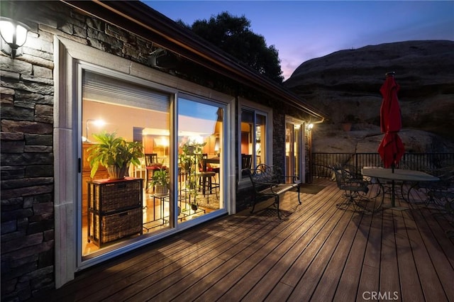 view of deck at dusk