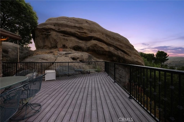 view of deck at dusk