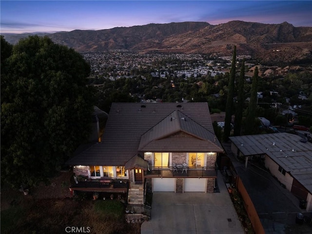 exterior space with a mountain view