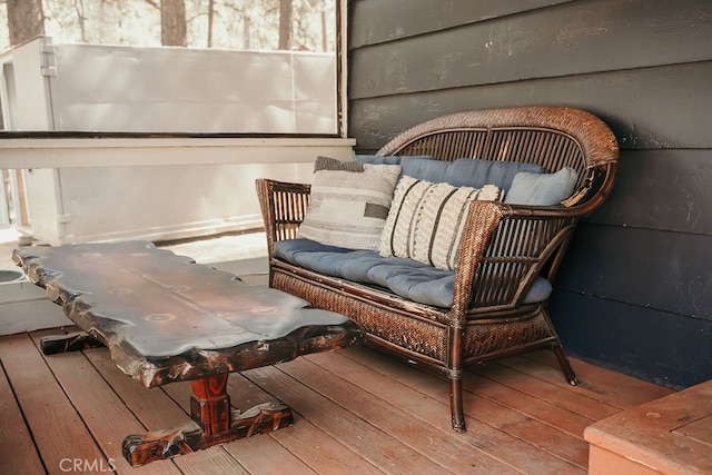 sitting room featuring hardwood / wood-style floors