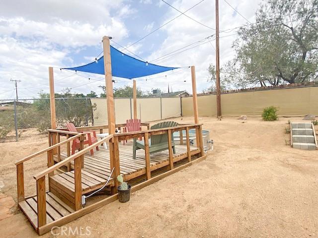 61974 Terrace Dr, Joshua Tree, CA 92252 - view of yard featuring a wooden deck