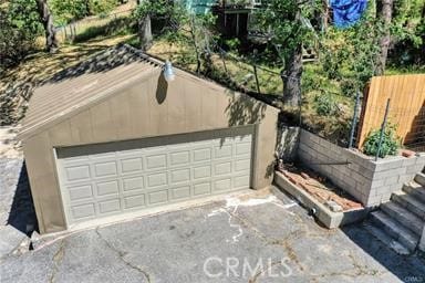 view of garage